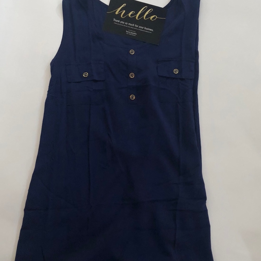 Plus Size Navy Blouse NWT (1X & 2X LEFT)